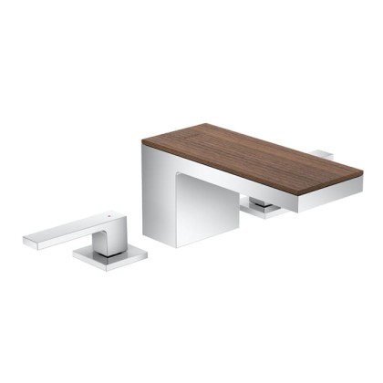 Axor MyEdition Смеситель для раковины, на 3 отв., излив 200мм, с донным клапаном, цвет: хром/черный орех