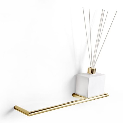 3SC Guy Полотенцедержатель и ароматический диффузор, 40см., справа, подвесной, композит Solid Surface, цвет: белый матовый/золото 24к. Lucido