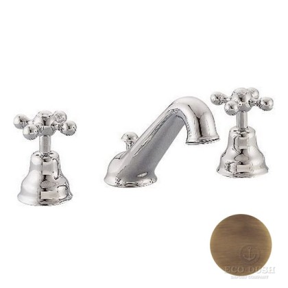 CISAL Arcana Ceramic Смеситель для раковины на 3 отверстия с донным клапаном, цвет: бронза