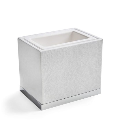 3SC Snowy Стакан настольный,  цвет: белая эко-кожа/хром