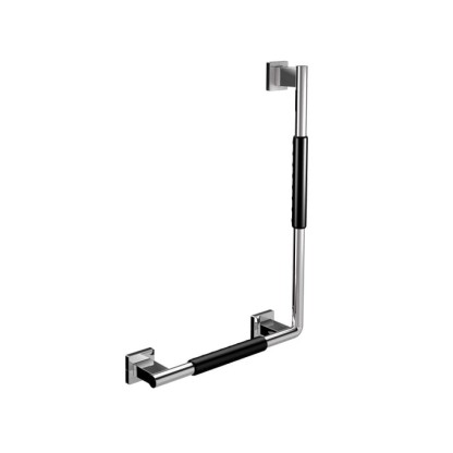 EMCO System2 Поручень изогнутый, корпус черный, левый, угол 90°, подвесной, цвет: хром