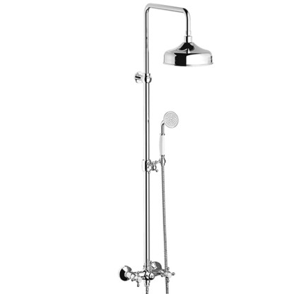 Simas Victoria Душевая стойка, с верхним душем 20.5см., и ручной лейкой, со смесителем, цвет: хром