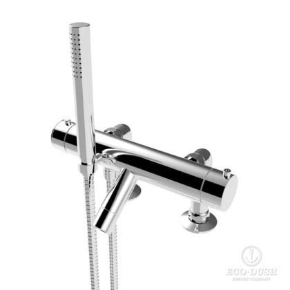 Stella Bamboo Термостатический смеситель на борт ванны на 2 отверстия 3267TMRG306 с ручным душем, цвет: хром