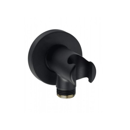 Bossini Душевой держатель из латуни, с водорозеткой, цвет: черный матовый