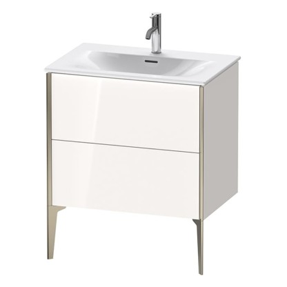 Duravit XViu Тумба подвесная 71x48x59.1см, с раковиной, 2 ящика, цвет: белый глянцевый/champagne matt