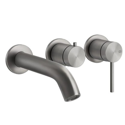 Gessi 316 Смеситель для ванны, встраиваемый, с переключателем на 2 выхода., внешняя часть, цвет: Steel Brushed