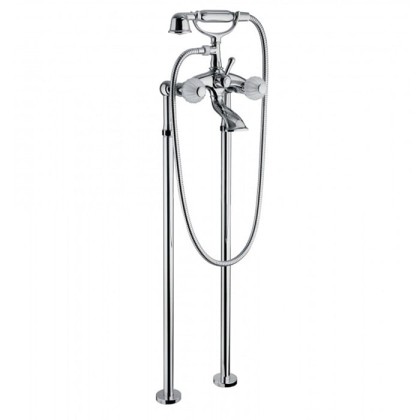Bongio Rivoli Смеситель для ванны напольный с ножками, с ручным душем, цвет: хром/cristallo 00