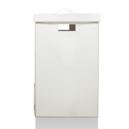 Decor Walther Brownie WB Корзина для белья 38.5x38.5x60.5, с крышкой, напольная, цвет: белая кожа