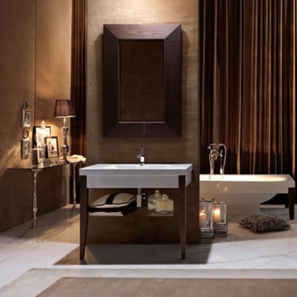 Kerasan Bentley Консоль с раковиной 100х50см, напольная, с 1 отв. под смеситель, цвет: темный ясень