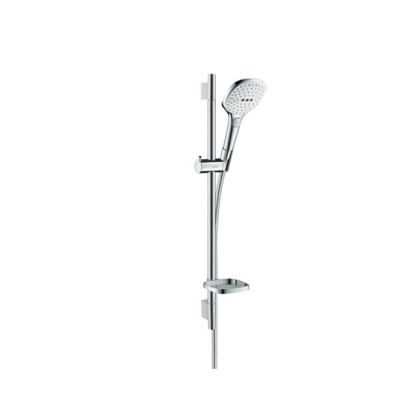 Hansgrohe Raindance Select E Душевой набор: штанга 65см., ручной душ 120, 3jet (Rain, RainAir, WhirlAir), EcoSmart, мыльница, шланг, цвет: белый/хром