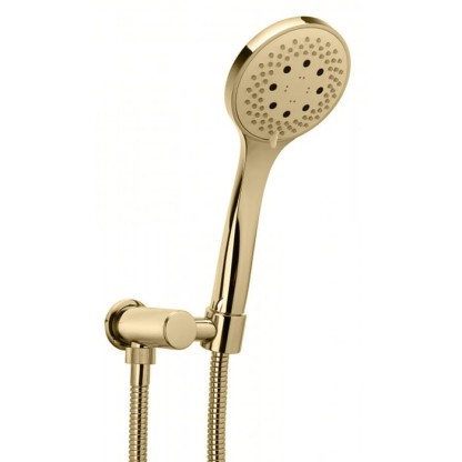 Bongio Душевой комплект: ручная лейка, гибкий шланг, вывод для душа, цвет: золото