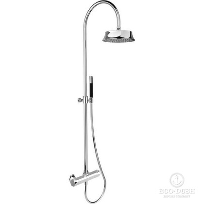CISAL Cherie Настенная душевая система: верхний душ, термостатический смеситель для душа, ручной душ с держателем и шлангом, цвет: хром