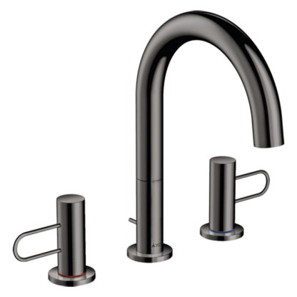 Axor Uno Смеситель для раковины 200, на 3 отв., с донным клапаном, цвет: полированный черный хром