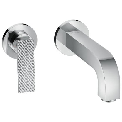 Axor Citterio Смеситель для раковины, встраиваемый, излив 220 мм, с розетками, с текстурой, внешняя часть, цвет: хром