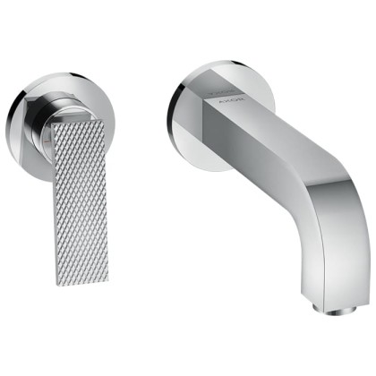 Axor Citterio Смеситель для раковины, встраиваемый, излив 220 мм, с розетками, с текстурой, внешняя часть, цвет: хром