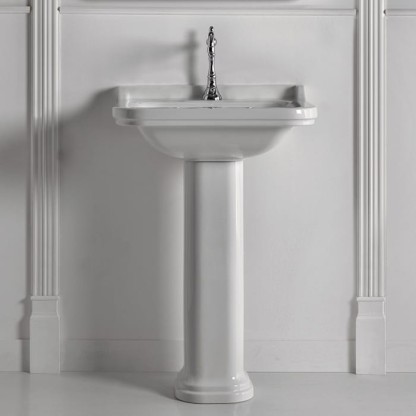 Kerasan Waldorf Раковина 60х55 см, 1 отв., с пьедесталом, керамическая, цвет: белый/хром