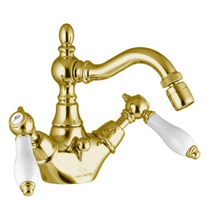 Fima Carlo Frattini Herend Смеситель для биде, на 1 отв., с донным клапаном, цвет: золото