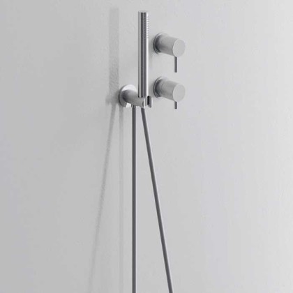 NOORTH milldue edition Смеситель для душа термостатический с переключателем потоков, на 2 выхода, с ручным душем, цвет: полированная сталь