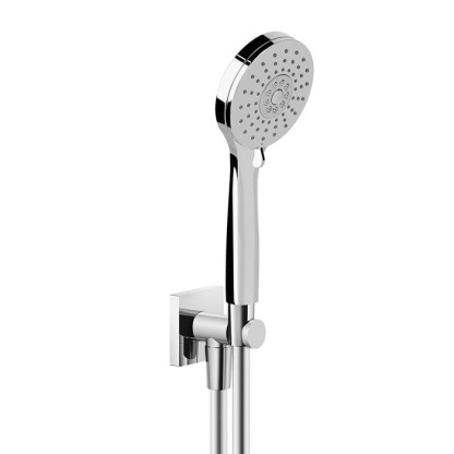 Gessi Emporio shower Душевой гарнитур, вывод воды, держатель, шланг 1,5м и Ручной душ, с 3 режимами струи с защитой от изв. налёта, цвет: хром