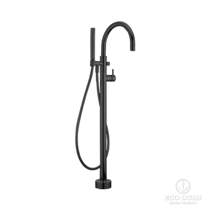 Cisal Less New Напольный смеситель для ванны с ручным душем со шлангом 150 см, цвет: черный матовый