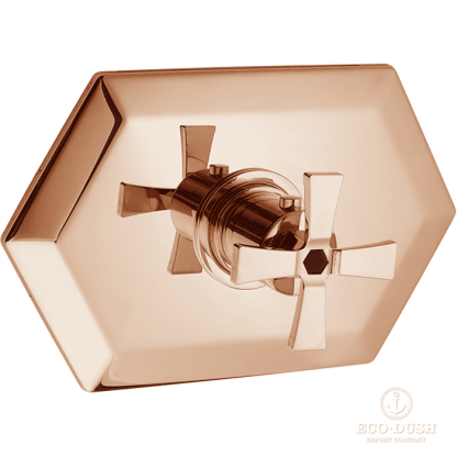 CISAL Cherie Встраиваемый термостатический смеситель для душа, цвет: розовое золото/черный