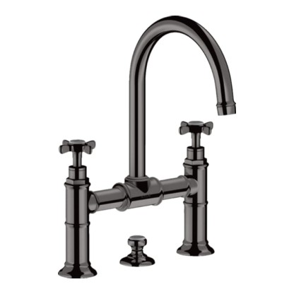 Axor Montreux Смеситель для раковины 220, на 3 отв., с донным клапаном, цвет: полированный черный хром