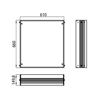 EMCO Prestige2 Монтажная рама 61x66см для встраиваемых зеркальных шкафов 989705006