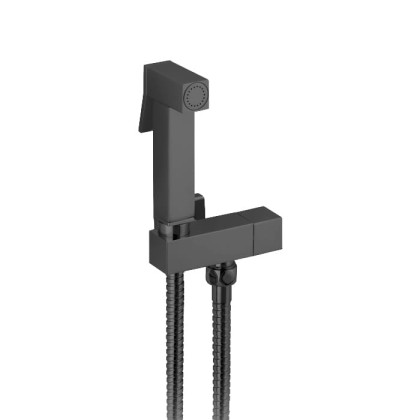 Bongio PURE GLAM Гигиенический набор с ручной лейкой и шлангом, цвет: черный матовый