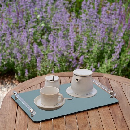 ADJ Поднос Asti, 45x30xH5 см., цвет: небесный/эвкалипт, фурнитура графит