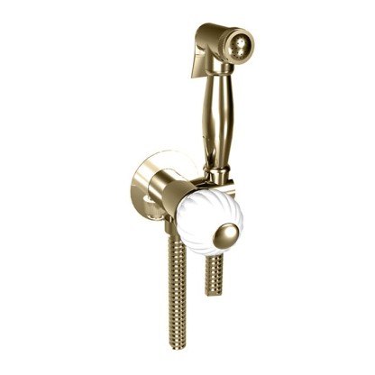 Bongio Rivoli Комплект гигиенический с миксером, цвет: золото/хрусталь