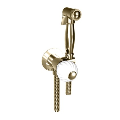 Bongio Rivoli Комплект гигиенический с миксером, цвет: золото/хрусталь