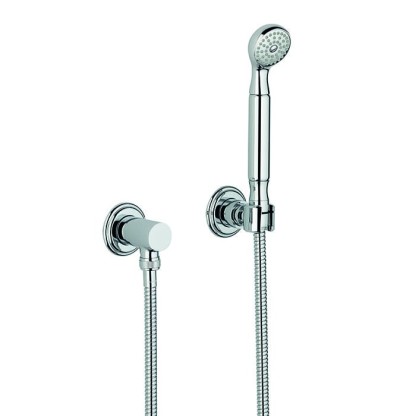 THG Flore Душевой комплект с ручным душем, шланг 1500 мм., держатель и подвод воды, цвет: хром