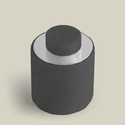 Bertocci Carrarino Контейнер с крышкой, цвет: черный мрамор/хром