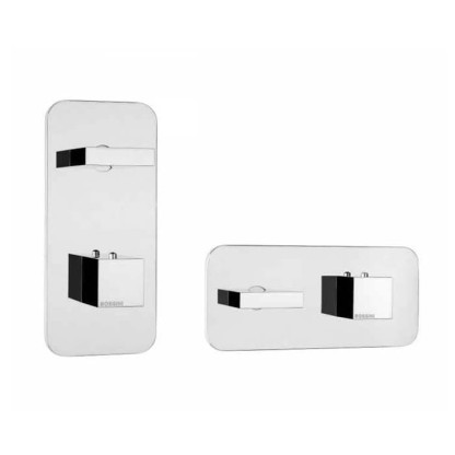 Bossini Rectangular Термостат для душа, встраиваемый, с девиаторм/запорным вентилем на 1 или 2 выхода, уст-ка верт/гор., цвет: хром