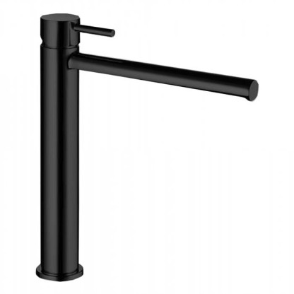 Bossini Oki Смеситель высокий для раковины, на 1 отв., высокий с заглушкой 1”1/4, цвет: черный матовый