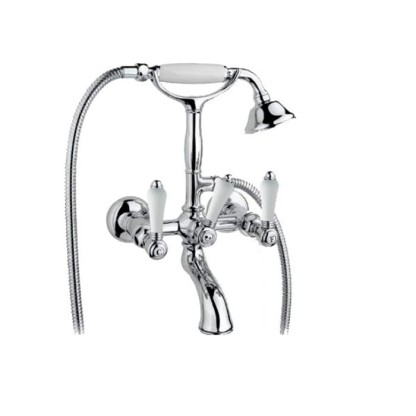 Nicolazzi Petit Mont Blanc Смеситель для ванны с душем duplex настенный на 2 отверстия, излив: 155 мм, цвет: хром