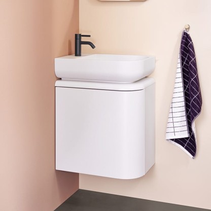 Burgbad B.ME Комплект мебели 50х34х64см., DX, подвесной, 1 дверца, c раковиной, с 1 отв., цвет: белый матовый