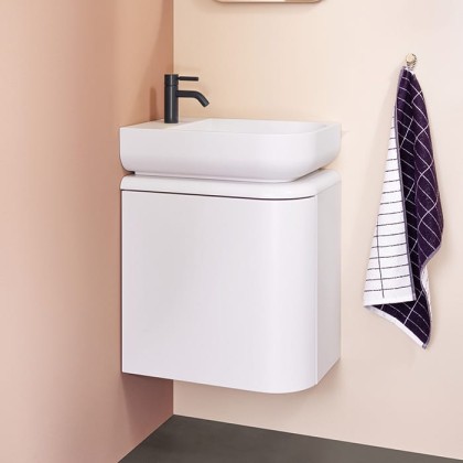 Burgbad B.ME Комплект мебели 50х34х64см., DX, подвесной, 1 дверца, c раковиной, с 1 отв., цвет: белый матовый