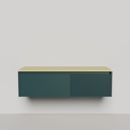 Salini Domino Тумба со столешницей, 140х50х40см., из S-Stone в сборе, крепеж; сифон; фасад: эмаль Ral6004, столешница: Ral1000