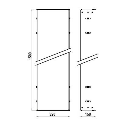 EMCO Asis Монтажная рама 32x158.4см., для встраиваемых модулей 300 и 2.0