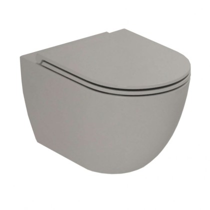 Azzurra Comoda Унитаз подвесной безободковый 51,5x36 см, c креплением, Easy Clean, 3L Water Saving, цвет: Cenere