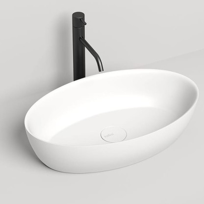 Salini Alda Раковина накладная  58х35х15cм, без отв., без перелива, S-Sense, цвет: белый глянцевый