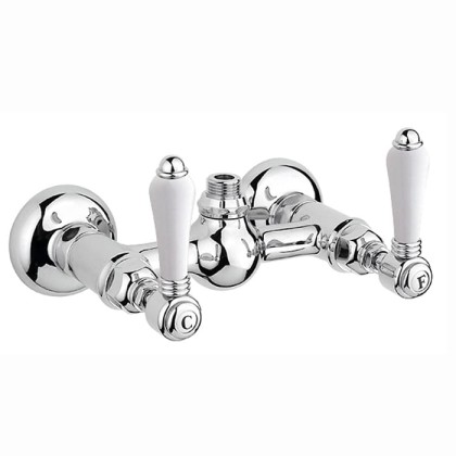 Nicolazzi P.M.Blanc Смеситель для душа, настенный, вывод сверху 1/2, с 2мя ручками, на 2 отв., цвет: хром