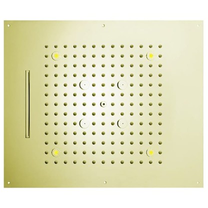BOSSINI DREAM/3 Верхний душ 570x470 мм, 3 режима (дождь, каскад, туман) с 4 LED RGB, блок питания/управления, Cromoterapia, цвет: сатинированное золото