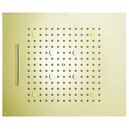 BOSSINI DREAM/3 Верхний душ 570x470 мм, 3 режима (дождь, каскад, туман) с 4 LED RGB, блок питания/управления, Cromoterapia, цвет: сатинированное золото