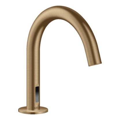 Axor Uno Смеситель для раковины, на 1 отв., электронный, с предустановкой температуры, работа от сети 230 V, цвет: шлифованная бронза