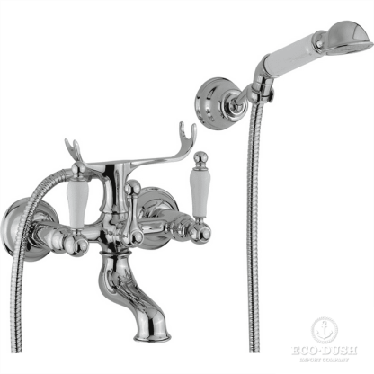 CISAL Arcana Toscana Смеситель настенный для ванны/душа с ручной лейкой,держателем и шлангом, цвет: хром