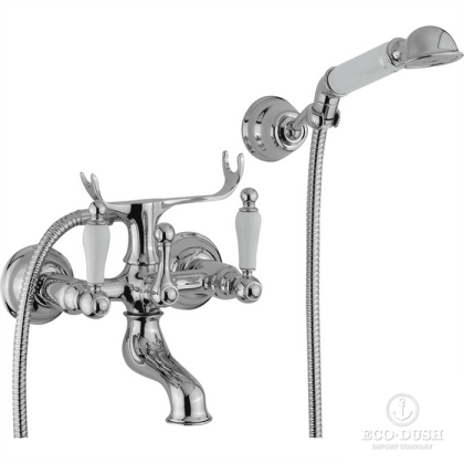 CISAL Arcana Toscana Смеситель настенный для ванны/душа с ручной лейкой,держателем и шлангом, цвет: хром