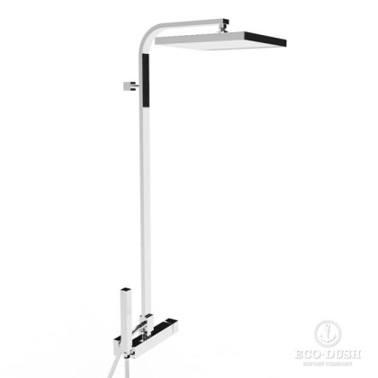 Stella Bamboo Quadro Душевой комплект 3283/420/306-300: смеситель, штанга+ручной+верхний душ 300мм, цвет: хром