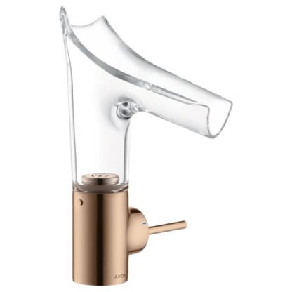 Axor Starck V Смеситель для раковины 140, на 1 отв., со стеклянным изливом, цвет: полированное красное золото